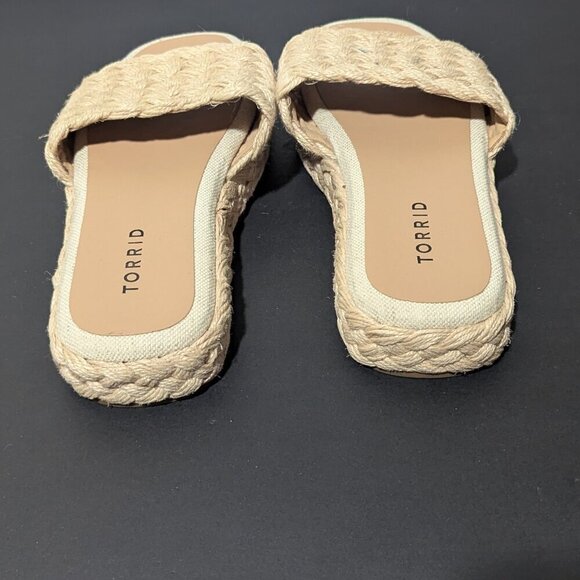 Torrid Jute Raffia Woven Platform Slides W 7 - Picture 8 of 10